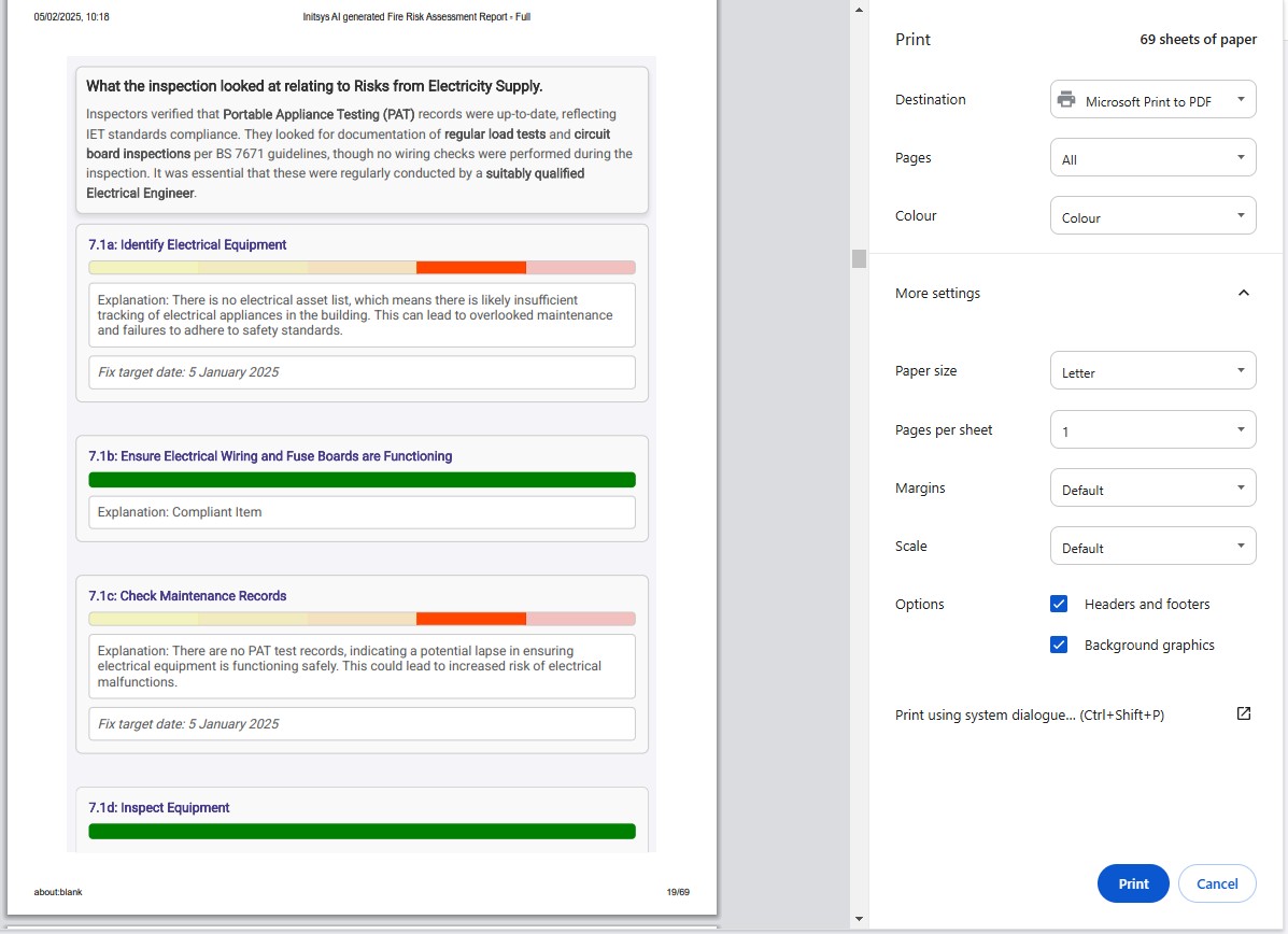 Risk Assessments Screenshot